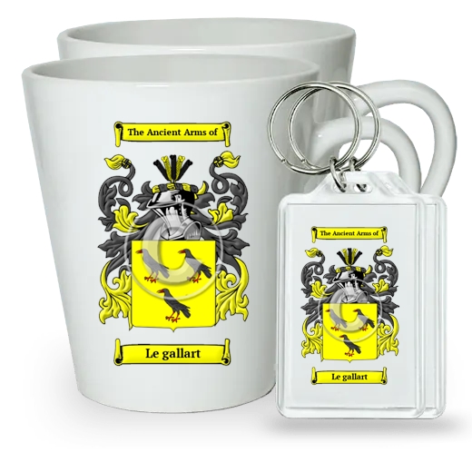 Le gallart Pair of Latte Mugs and Pair of Keychains